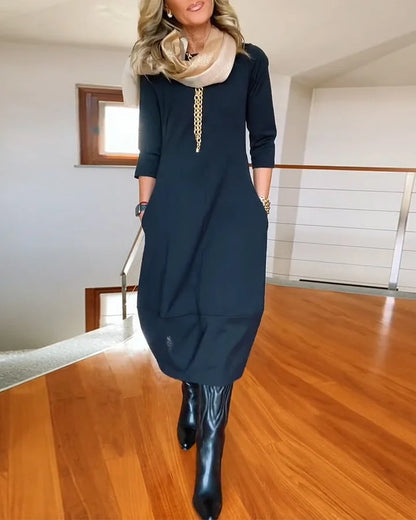 🔥Hot Sale 49% OFF🔥Long Sleeve Round Neck Dress