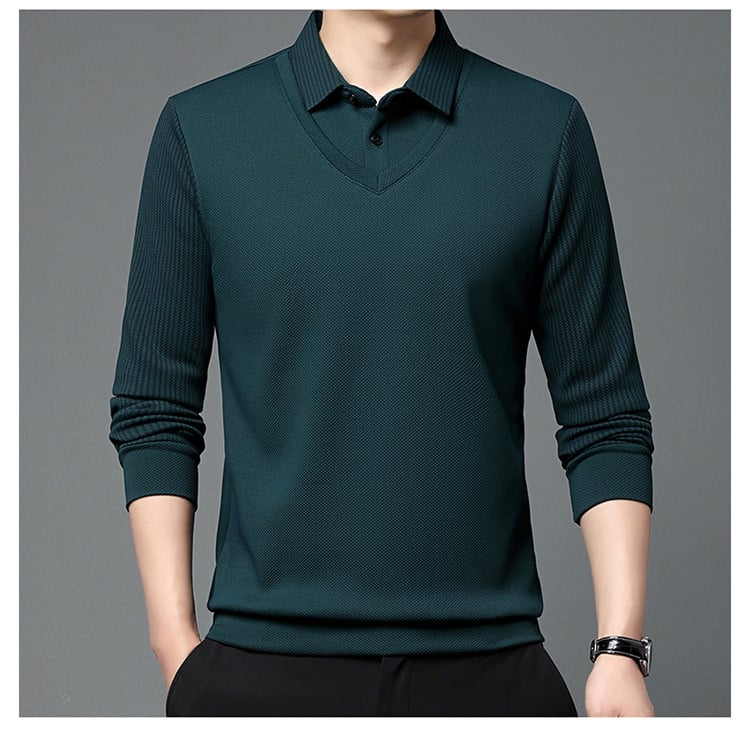 🔥Hot Sale-50% OFF🔥Striped Lapel Fake Two-piece Shirt