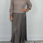 💕Limited Time 50% Off💕Women's solid color Long Sleeve Jumper & Pleated Bottom Dress
