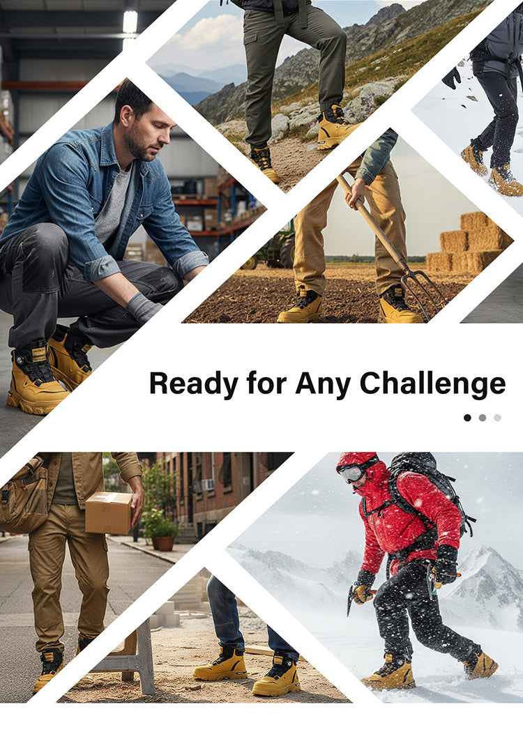 Herren-Outdoor-Arbeitsschuhe mit drehbarem Schnallverschluss 🔄👞 – Wasserdicht 💦, rutschhemmend 🚶‍♂️, bequem, atmungsaktiv 🌬️