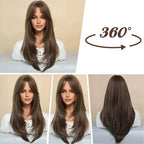 🎁Limited-time gift🎁Wig long hair Layered bangs wigs