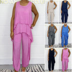 🌸Summer Specials🌸 Casual Sleeveless Loose Top and Pants Suit