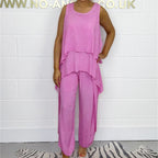🌸Summer Specials🌸 Casual Sleeveless Loose Top and Pants Suit
