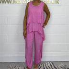 🌸Summer Specials🌸 Casual Sleeveless Loose Top and Pants Suit