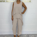 🌸Summer Specials🌸 Casual Sleeveless Loose Top and Pants Suit