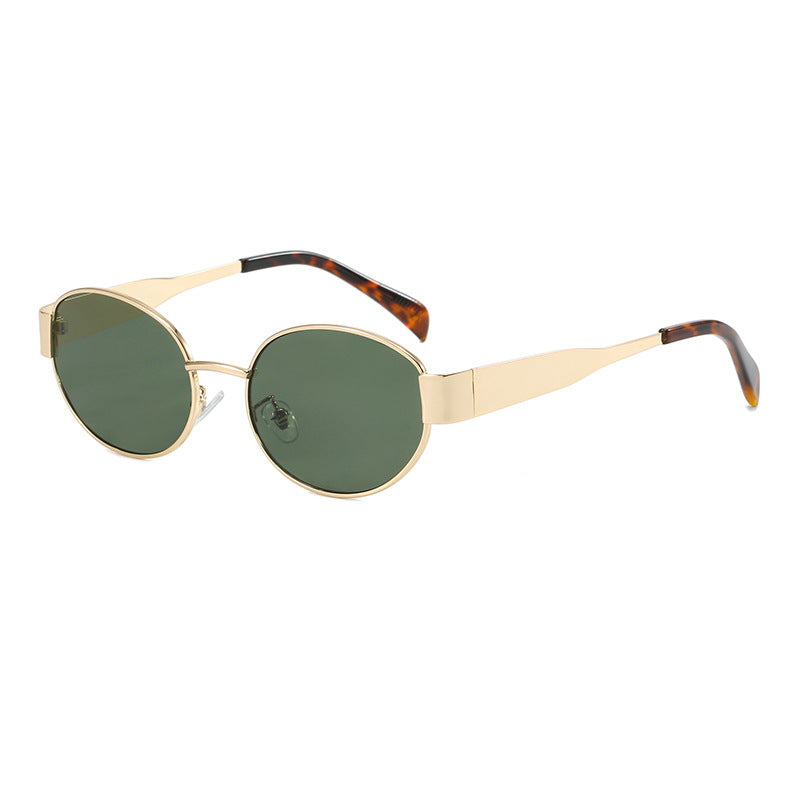 Vintage Oval Frame Sunglasses With Case（50% OFF）