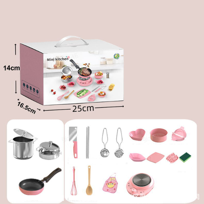 🎁[Beste cadeau voor kinderen]🍳Real Cooking Mini Keukenspeelgoed voor Kinderen - Set van 22 Stuks