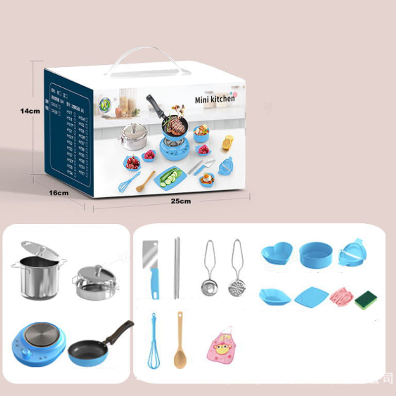 🎁[Beste cadeau voor kinderen]🍳Real Cooking Mini Keukenspeelgoed voor Kinderen - Set van 22 Stuks