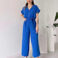 (50% OFF🔥) 💖Women's V-Neck Short-Sleeve Casual Jumpsuit