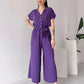 (50% OFF🔥) 💖Women's V-Neck Short-Sleeve Casual Jumpsuit