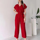 (50% OFF🔥) 💖Women's V-Neck Short-Sleeve Casual Jumpsuit