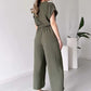 (50% OFF🔥) 💖Women's V-Neck Short-Sleeve Casual Jumpsuit