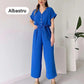 (50% OFF🔥) 💖Women's V-Neck Short-Sleeve Casual Jumpsuit