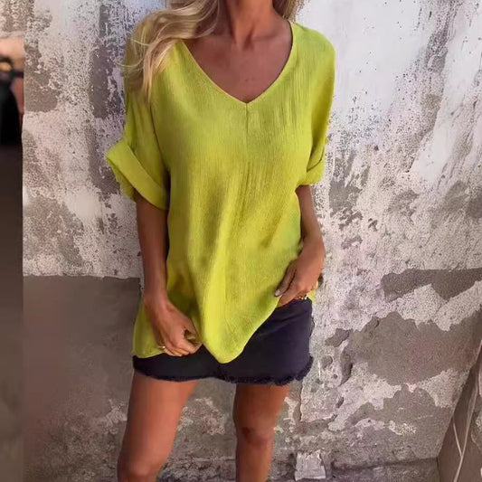 ❤️‍🔥Summer Hot Sale-60% Off😘Women's Loose Casual V-Neck Shirt T-Shirt
