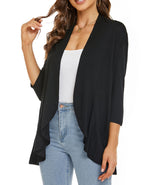 💥50% OFF💥Women Open Front 3/4 Sleeves Lightweight Draped Ruffles Cardigan