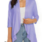 💥50% OFF💥Women Open Front 3/4 Sleeves Lightweight Draped Ruffles Cardigan