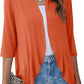 💥50% OFF💥Women Open Front 3/4 Sleeves Lightweight Draped Ruffles Cardigan