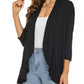 💥50% OFF💥Women Open Front 3/4 Sleeves Lightweight Draped Ruffles Cardigan