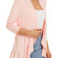 💥50% OFF💥Women Open Front 3/4 Sleeves Lightweight Draped Ruffles Cardigan