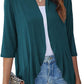 💥50% OFF💥Women Open Front 3/4 Sleeves Lightweight Draped Ruffles Cardigan