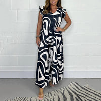💕LAST DAY SALE 49% OFF💕Women's Summer Ruffled Wide-Leg Jumpsuit With Geometric Prints