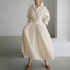 🔥Vente chaude -50% 💃Robe à col chemise en pur coton pour femme 