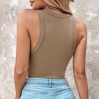 🔥LAST DAY SPECIAL PRICE: ￡9.97!!🔥Ribbed Stretchy Tank Top with Shelf Bra