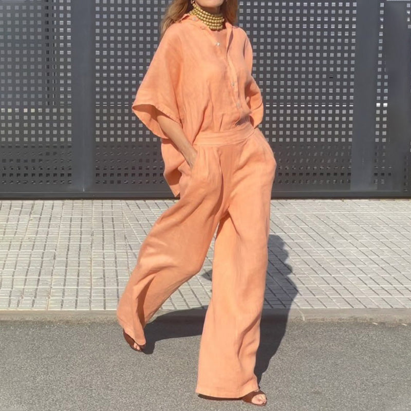 🔥2025 HOT SALE💃✨Women's Casual Cotton Linen Two-Piece Set