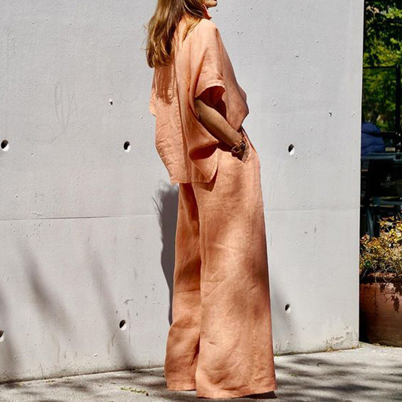 🔥2025 HOT SALE💃✨Women's Casual Cotton Linen Two-Piece Set