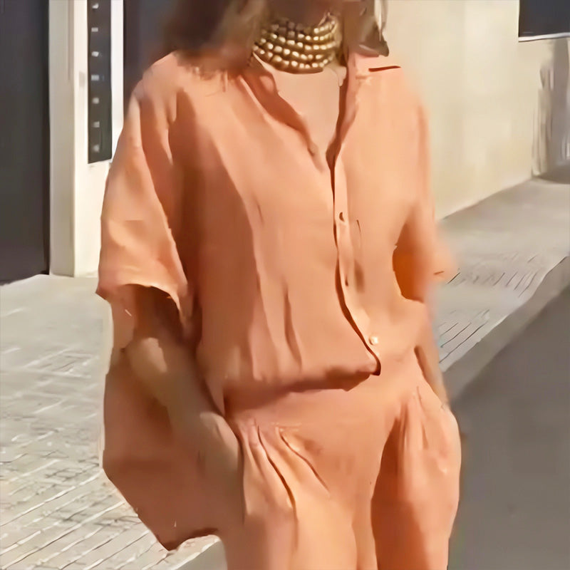 🔥2025 HOT SALE💃✨Women's Casual Cotton Linen Two-Piece Set