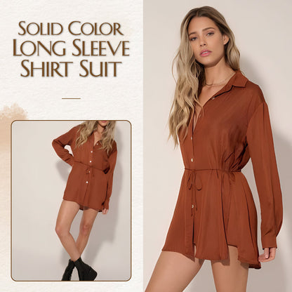 🎉Spring Hot Sale 49% OFF🔥Women's Solid Color Long Sleeve Shirt Suit