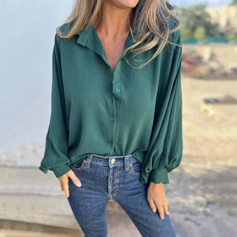 🔥HOT SALE 50% OFF💕Women's Elegant Solid Color Button-Up Shirt
