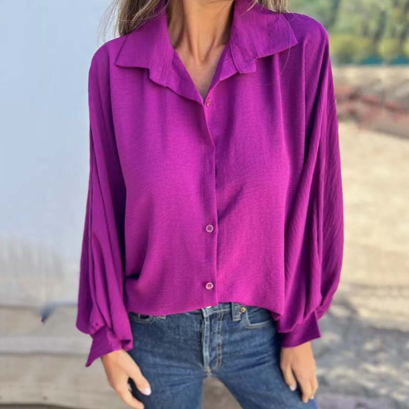 🔥HOT SALE 50% OFF💕Women's Elegant Solid Color Button-Up Shirt