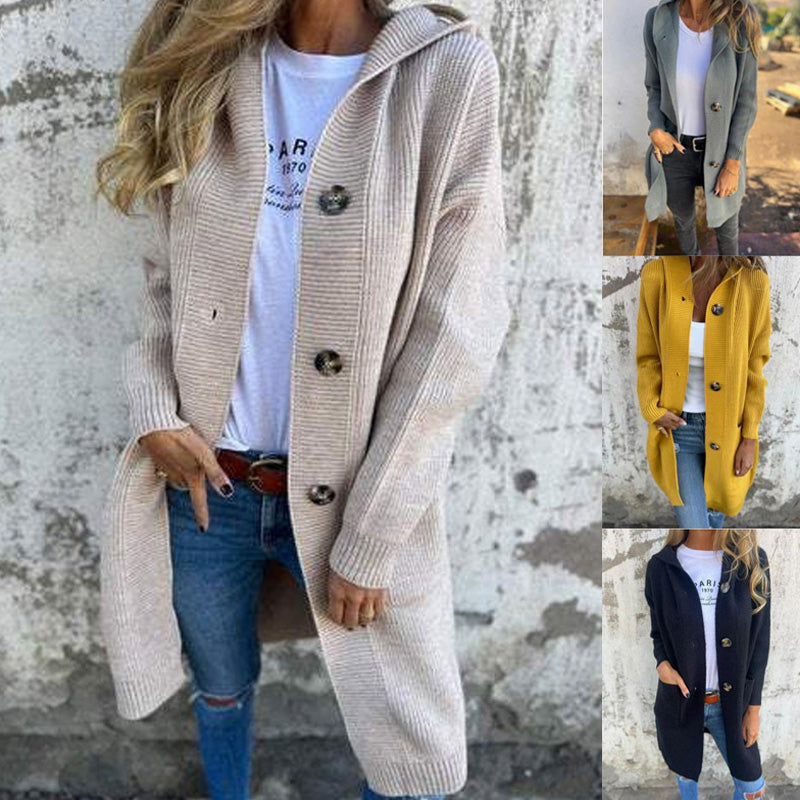 ✨New Arrival✨🌸Button-down cardigan with hood for women