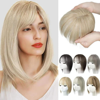 🔥Big price reduction🔥Natural Hair Toppers with Bangs for Women🛒