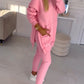 💖Limited Sale 50% OFF💖Women's Fashion Solid Color Hoodie And Lined Leggings Two-Piece Set