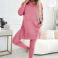 💖Limited Sale 50% OFF💖Women's Fashion Solid Color Hoodie And Lined Leggings Two-Piece Set