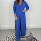 💕Hot Sale💐Casual Two Pieces Suit With Long Top & Matching Trouser