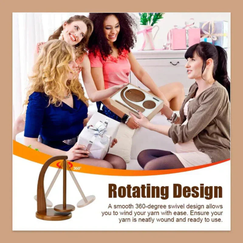 Wooden Yarn Spool Rack for Knitting Lovers