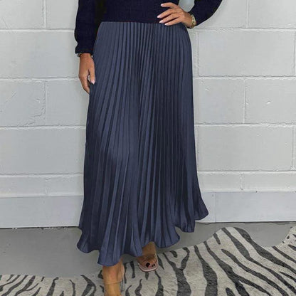 🌟 Seasonal Clearance at only £15.99! 🌟Women’s Stylish and Elegant Round-neck Pleated Dress