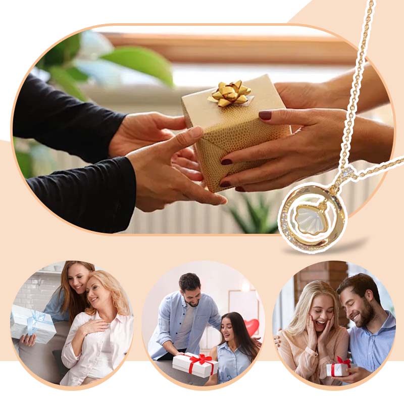 Shining Elegance: Charming Zircon Circle and Scallop Necklace