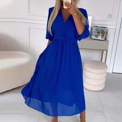 💖Limited Time Sale 49% OFF💖Women's V-neck Lightweight Chiffon Dresses
