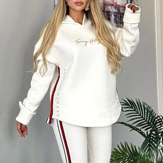 🔥LIMITED SALE 50% OFF🔥Women's Long-Sleeved Striped Casual Hooded Top&pant