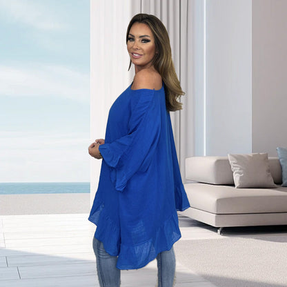 ✨Spring Style Alert🌸Loose Pleated Off Shoulder Blouses for Women
