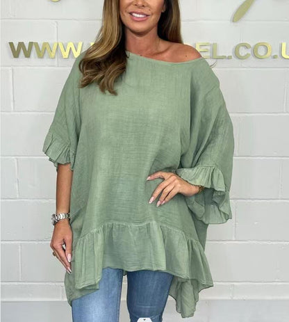 ✨Spring Style Alert🌸Loose Pleated Off Shoulder Blouses for Women