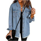 What should I wear tomorrow?💕Women's Raw Edge Ripped Denim Jacket