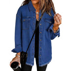 What should I wear tomorrow?💕Women's Raw Edge Ripped Denim Jacket