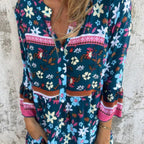 🌸Spring Specials🌸Casual Floral V-Neck Button Closure Dress