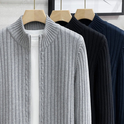 🔥2025 HOT SALE🔥 Men's Zipper Knit Sweater with Half-High Neck