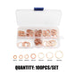 📀100/200 PCS Copper Flat Washer Assortment Kit
